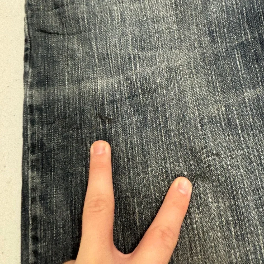 Lee Regular Fit Mens Jeans Medium Wash Straight Leg Denim Blue 37x30 Distressed